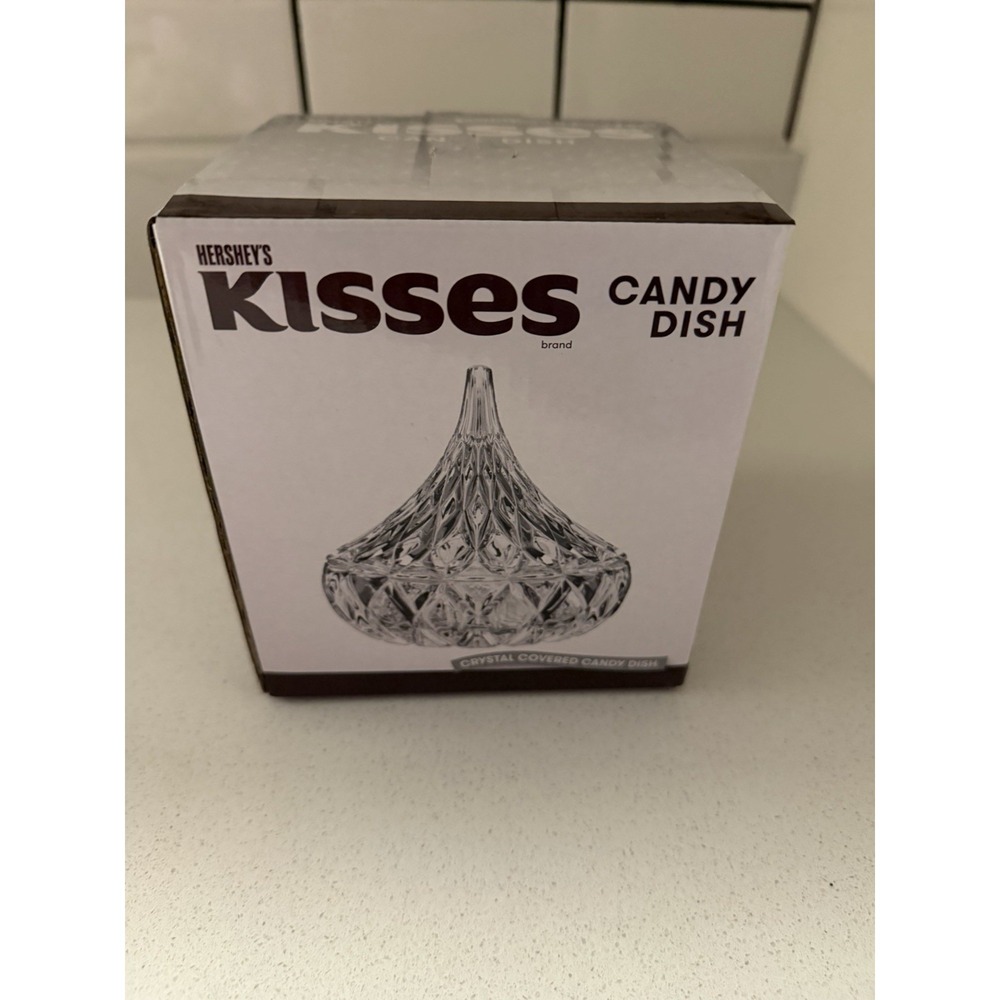Hershey's Kisses PURPLE Crystal Covered Candy Dish by Godinger New in Box 5x5"